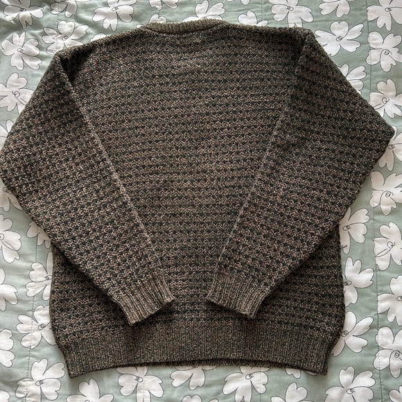 Vintage Woolrich Wool Green/Brown Geometric Sweater Crewneck Fisherman XL - Picture 4 of 11